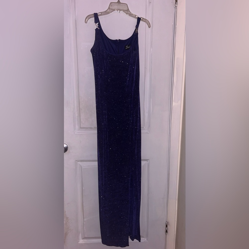 Bari Jay Dark blue sparkly maxi dress